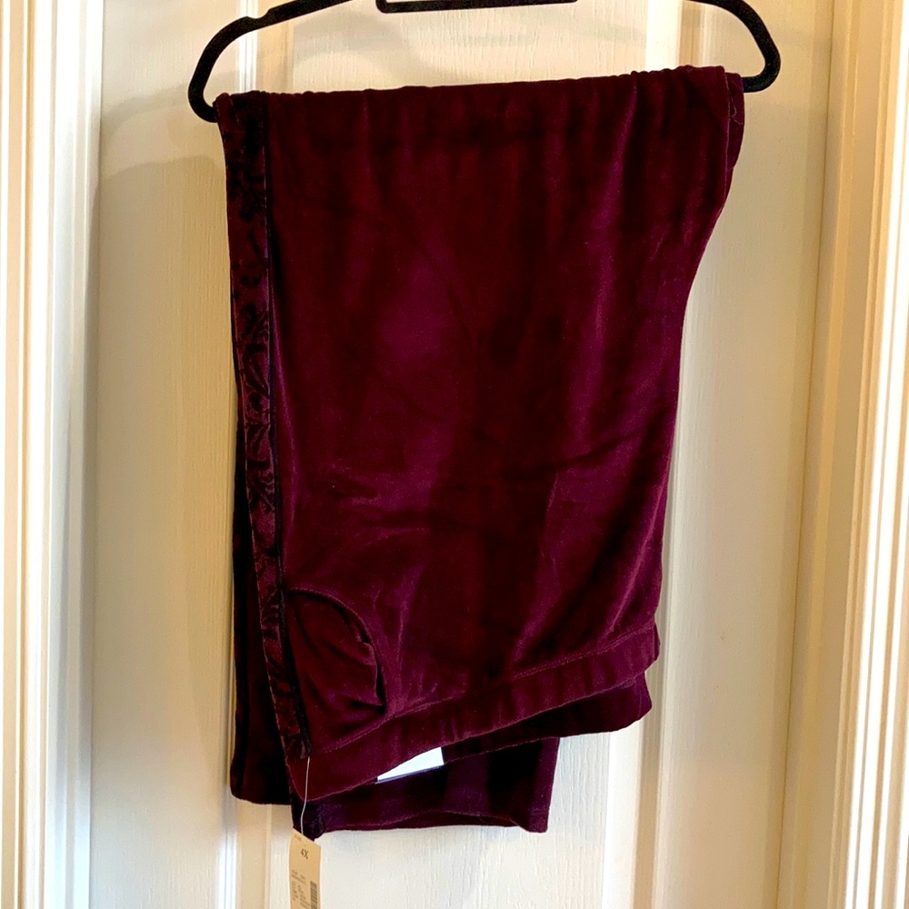 NWT Catherines velour maroon/ burgundy pants